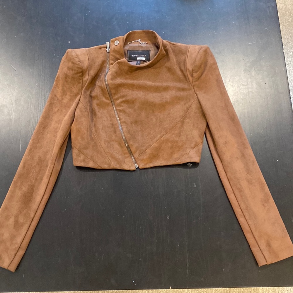 Suede cropped BCBG MaxAzaria cropped jacket